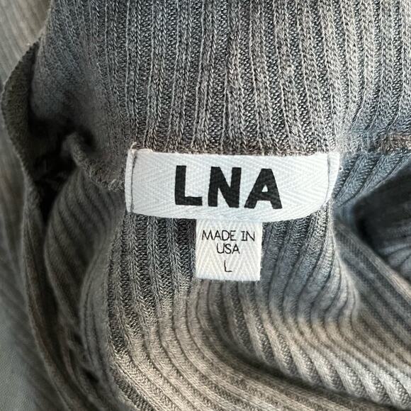 Revolve LNA Detached Turtleneck Long Sleeve Lightweight Sweater Top Gray Large - Picture 11 of 16